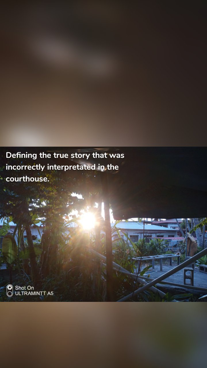 Defining the true story that was incorrectly interpretated in the courthouse. 